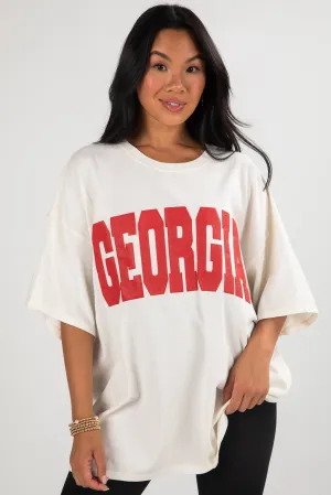 PocketDetail Off White Georgia Block Letter Tee