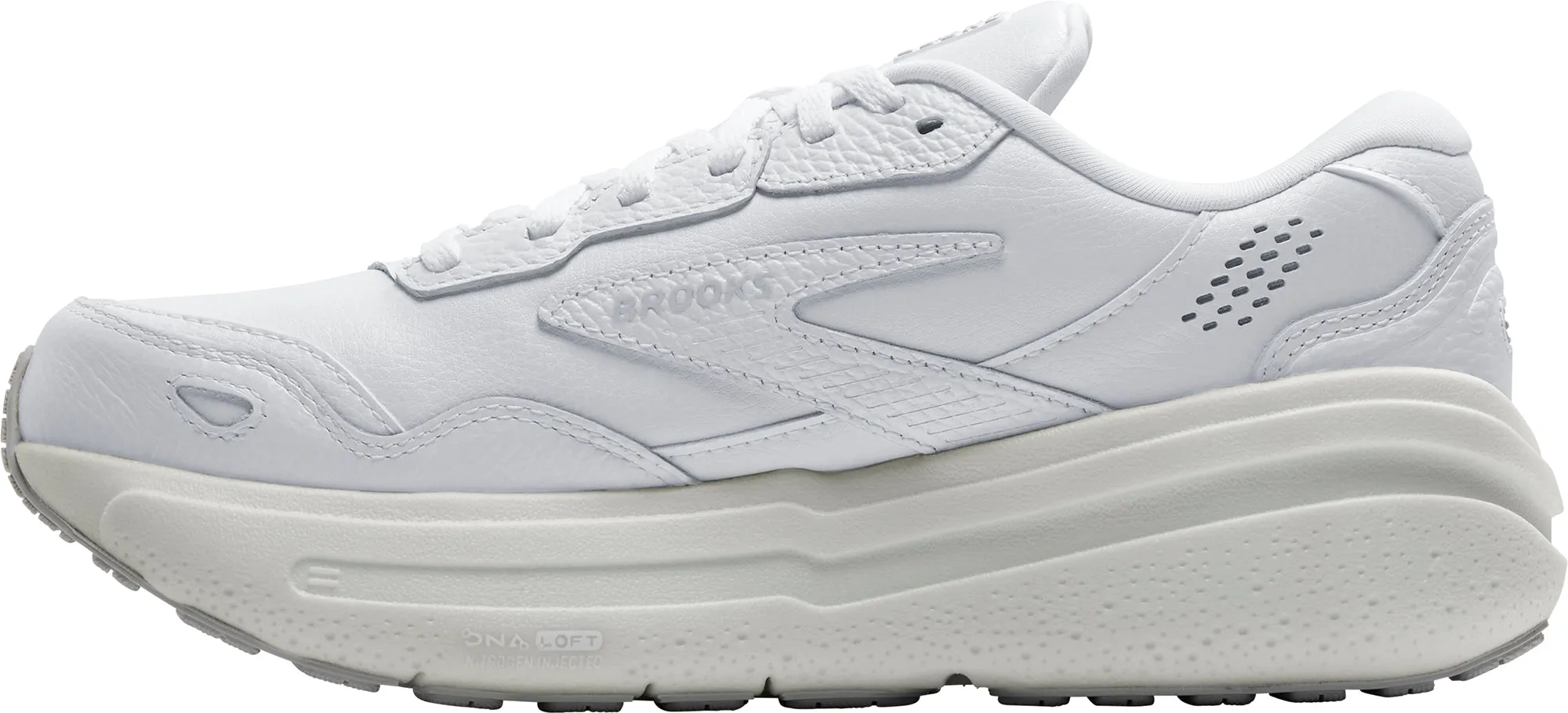 Brooks Ghost Max L Womens Walking Shoes - White Layered Midsole Construction