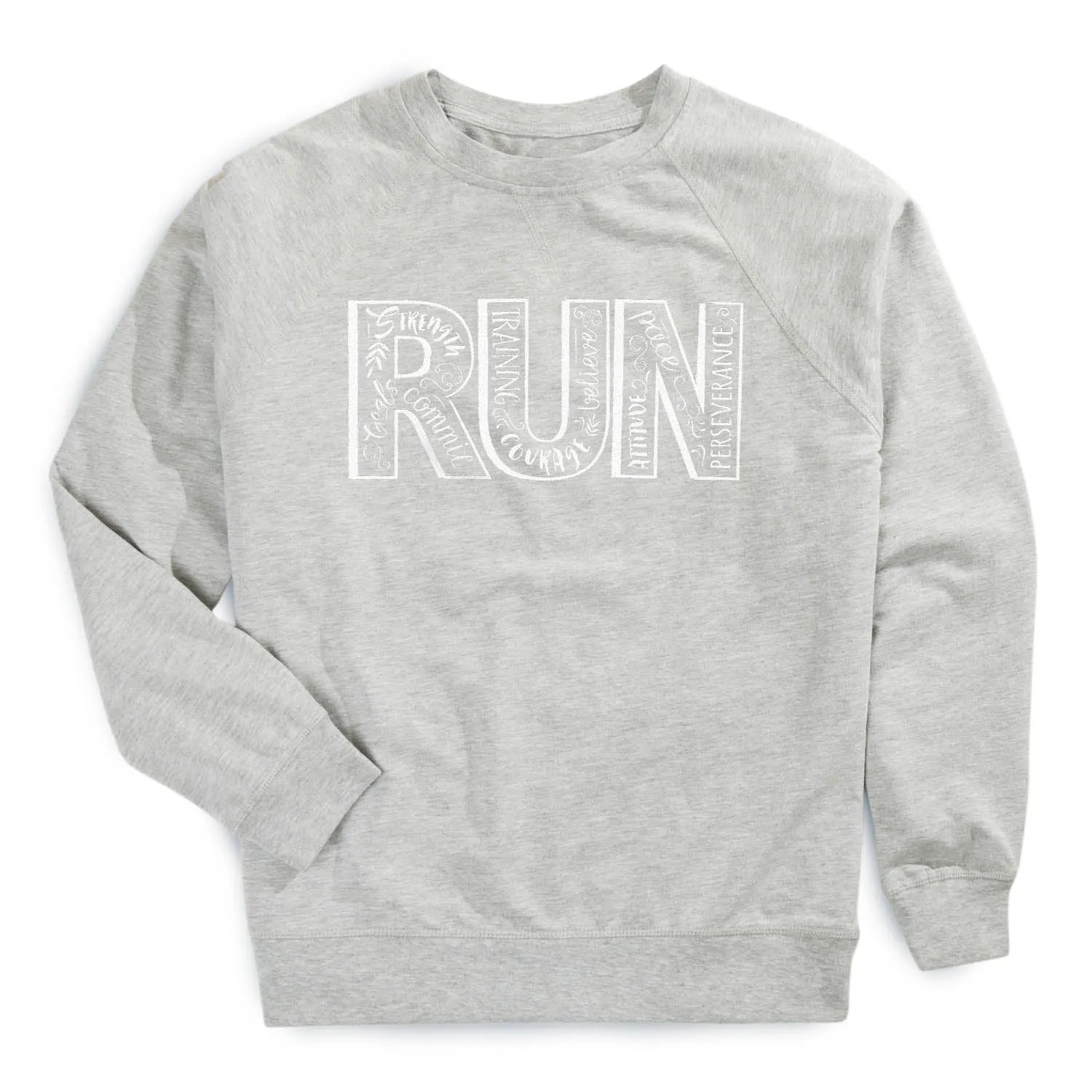 Cozy Fit Running Raglan Crew Neck Pullover - Run With Inspiration