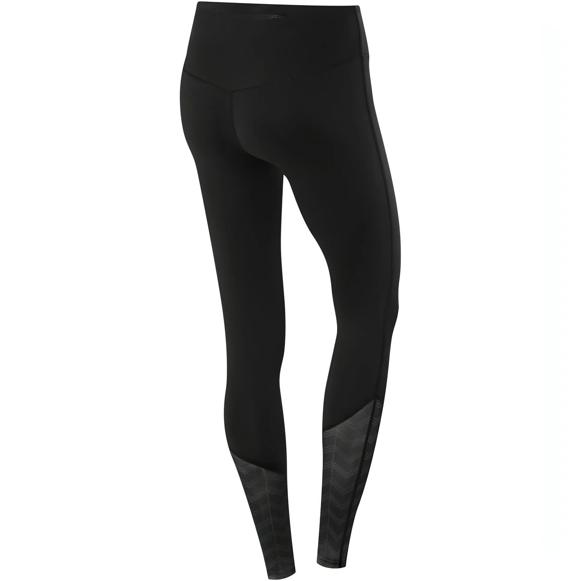 TCA Impulse Printed Womens Long Running Tights - Black Effortless Style