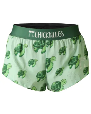 Moisture Wicking Fabric Women's Sea Turtles 1.5" Split Shorts