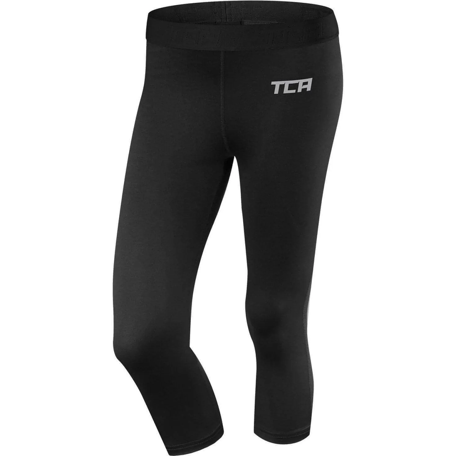 Unisex Style Body Shaping Slim Stretch TCA Pro Performance Endurance Womens 3/4 Capri Running Tights - Black