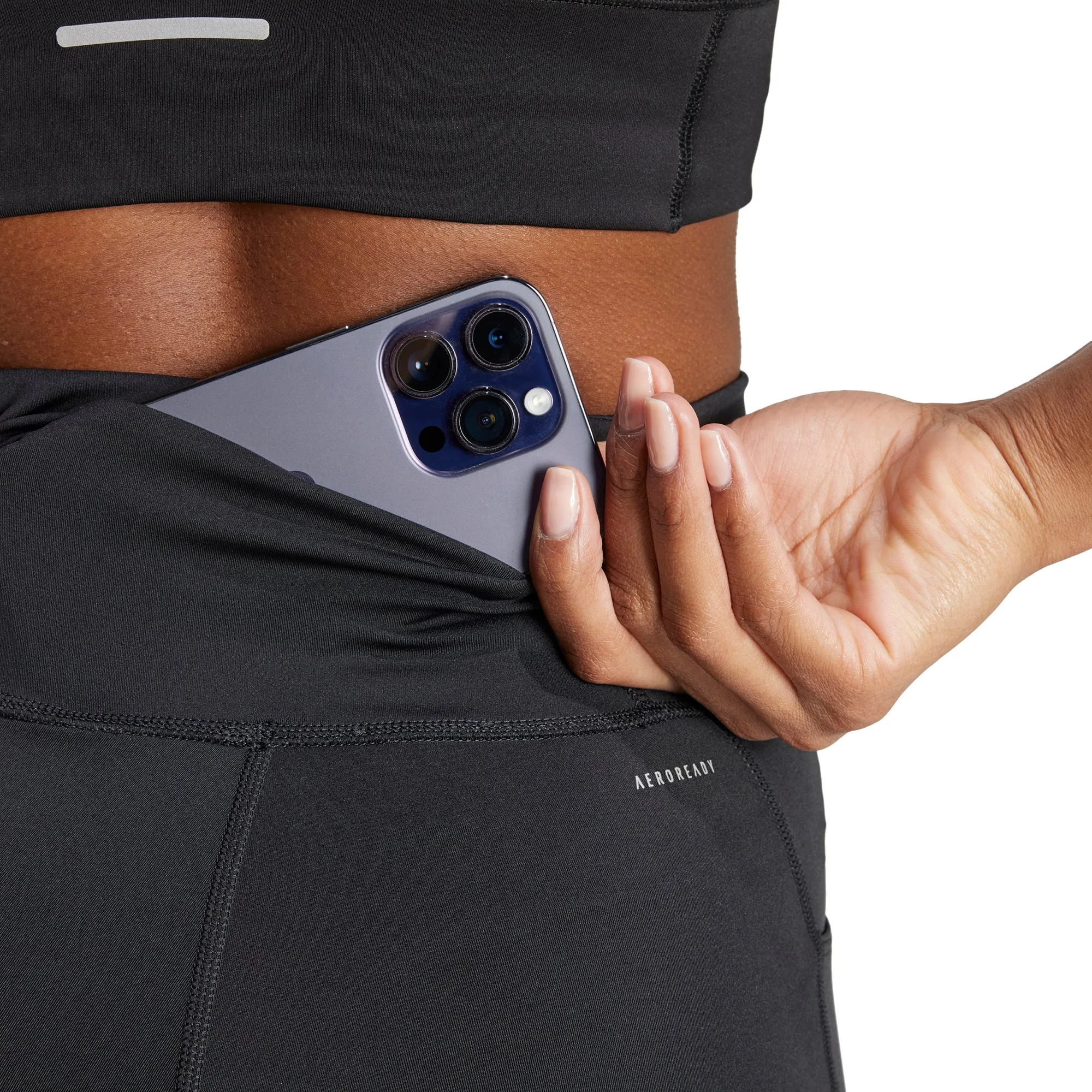 Flattering Shape Casual Wearer Four Way adidas DailyRun 5 Inch Womens Short Running Tights - Black