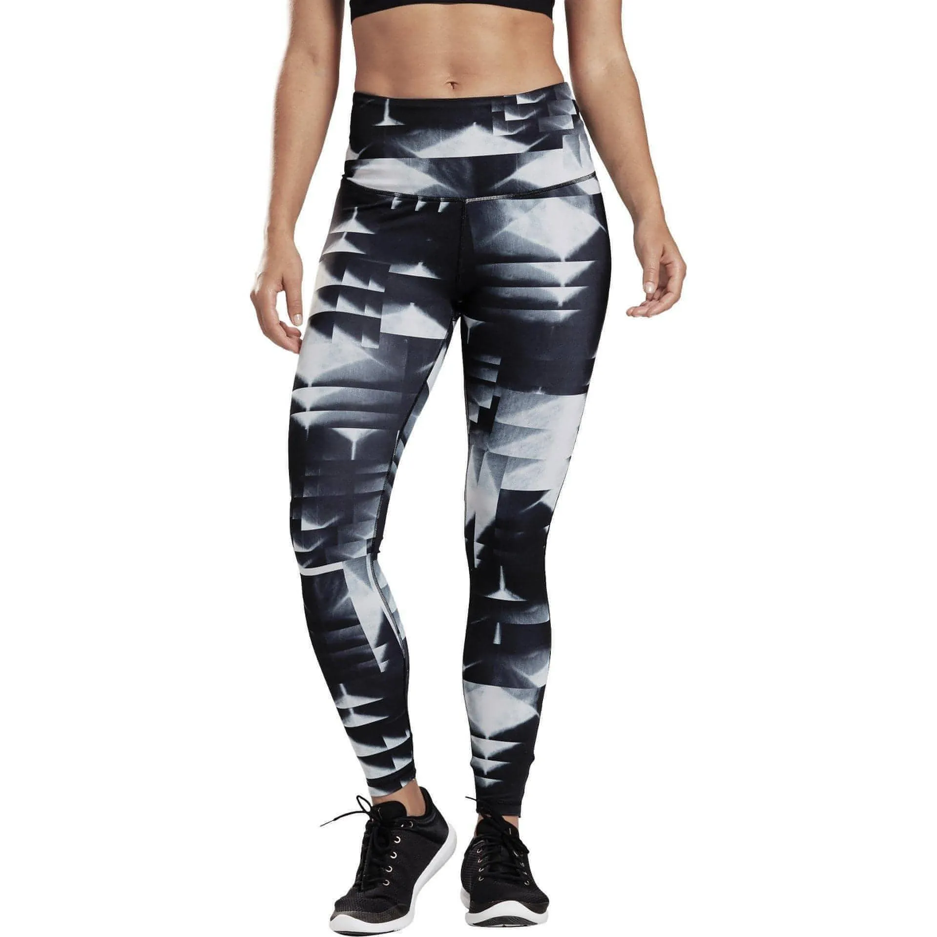 Reebok Sudio Lux 2.0 High Rise Womens Long Training Tights - Black Fit Essential Minimalist Style Winter Sports