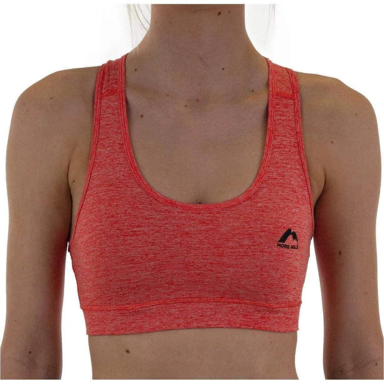 More Mile Train To Run Womens Running Crop Top - Orange Short fit Adjustable Structure
