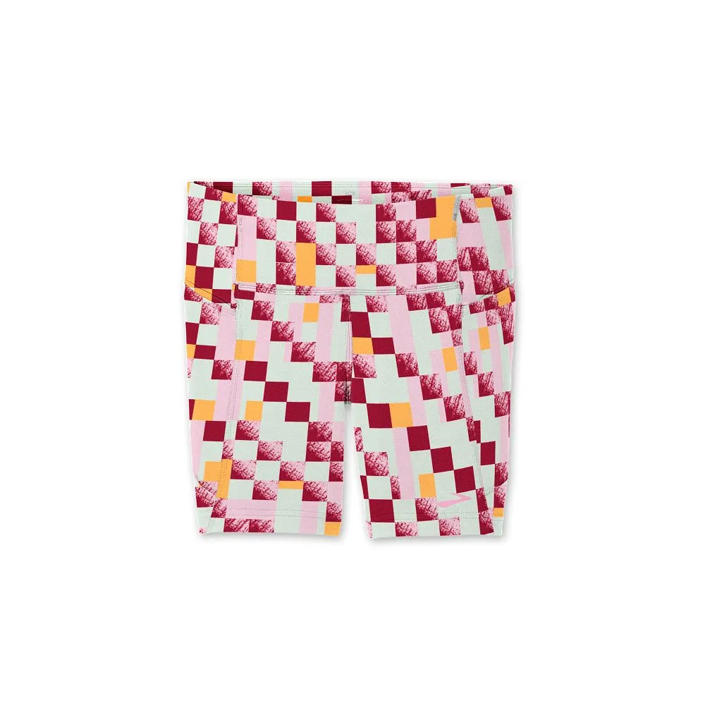 Brooks | Moment 5" Short Tight | Women's | Pace Check Print moisture - wicking