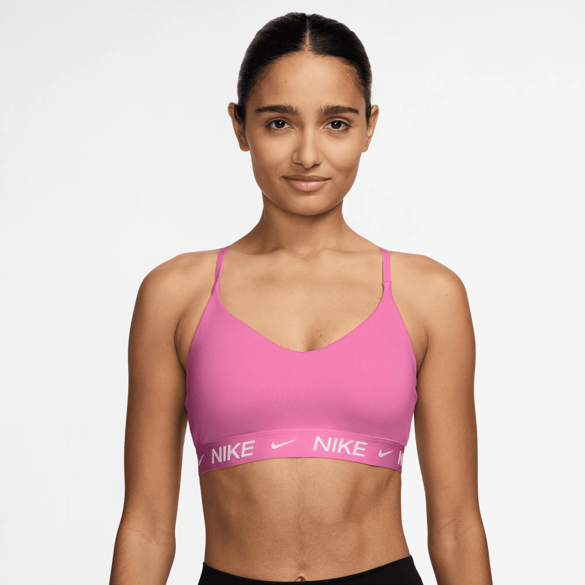 Lightweight Cup Women's Indy Light Support Padded Adjustable Sports Bra (675 - Playful Pink)