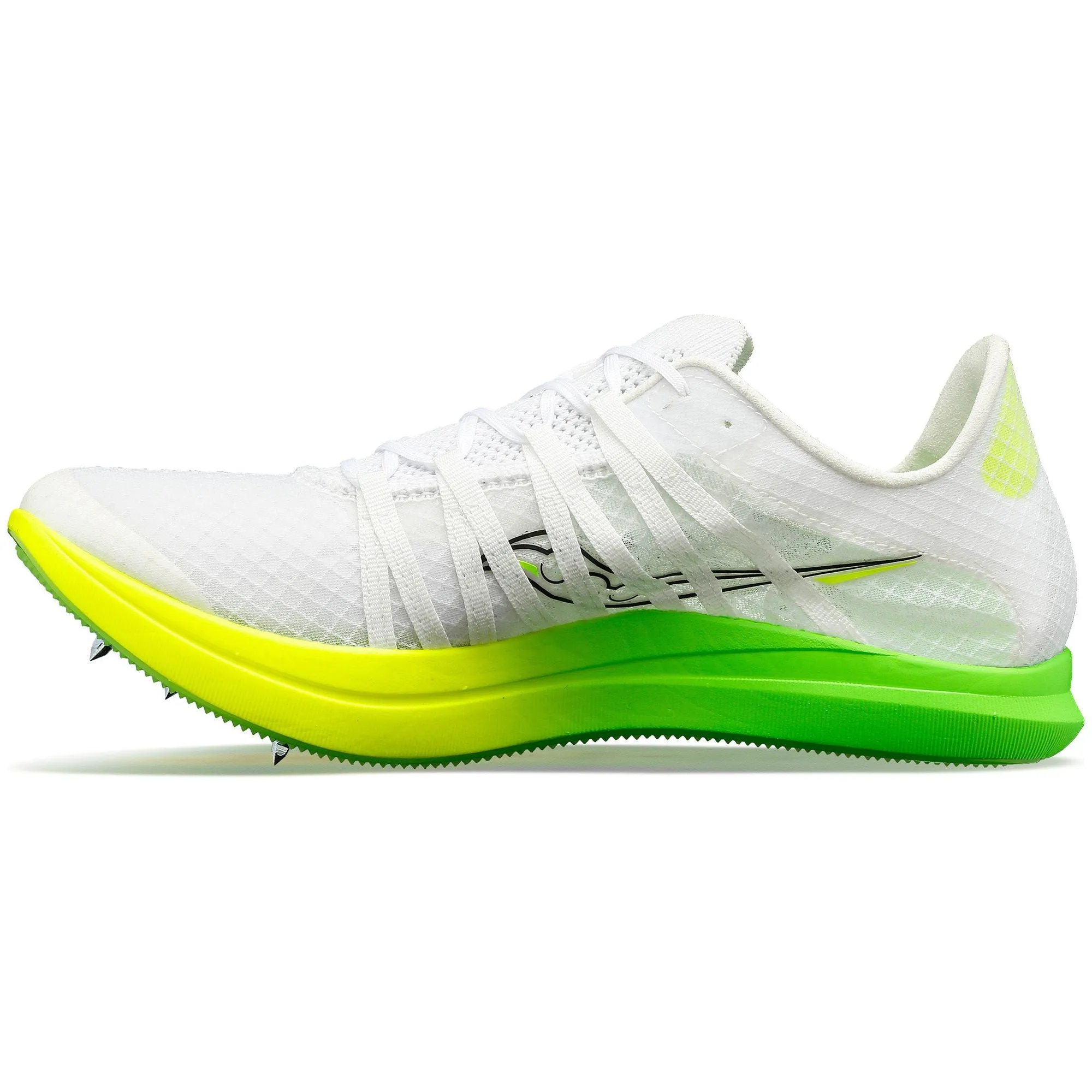 Snug Heel Locking Saucony Terminal VT Mens Running Spikes - White