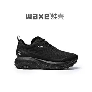 Elastic Ankle Collar Orthopedic Footbed Design Waxe 095 Dyneema Carbon Plated Trail Running Shoes (Polar Night Black)