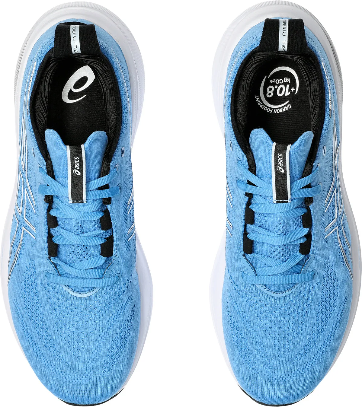 Asics Gel Nimbus 26 Mens Running Shoes - Blue running in a bus station area shoes