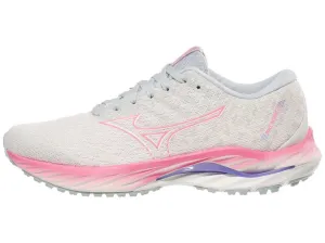 Durable Traction Grip Mizuno | Wave Inspire 19 | Women's | Snow White/High Vis Pink