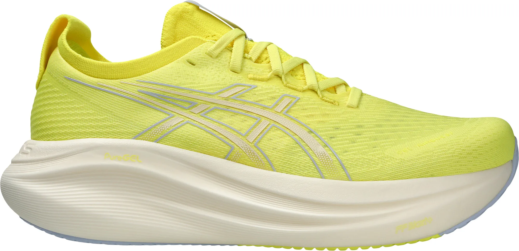 Ergonomic Build Eco Friendly Synthetic Fibers Asics Gel Nimbus 27 Mens Running Shoes - Yellow