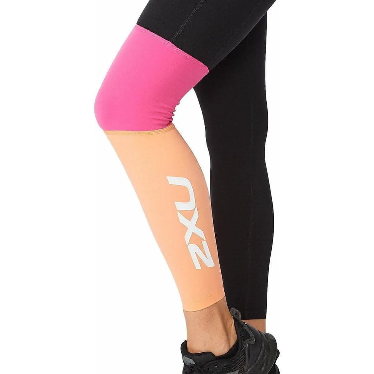 2XU Form Block Hi Rise Compression Womens Long Running Tights - Black Active Lifestyle Studio Practice Postpartum Fit Airport Travel