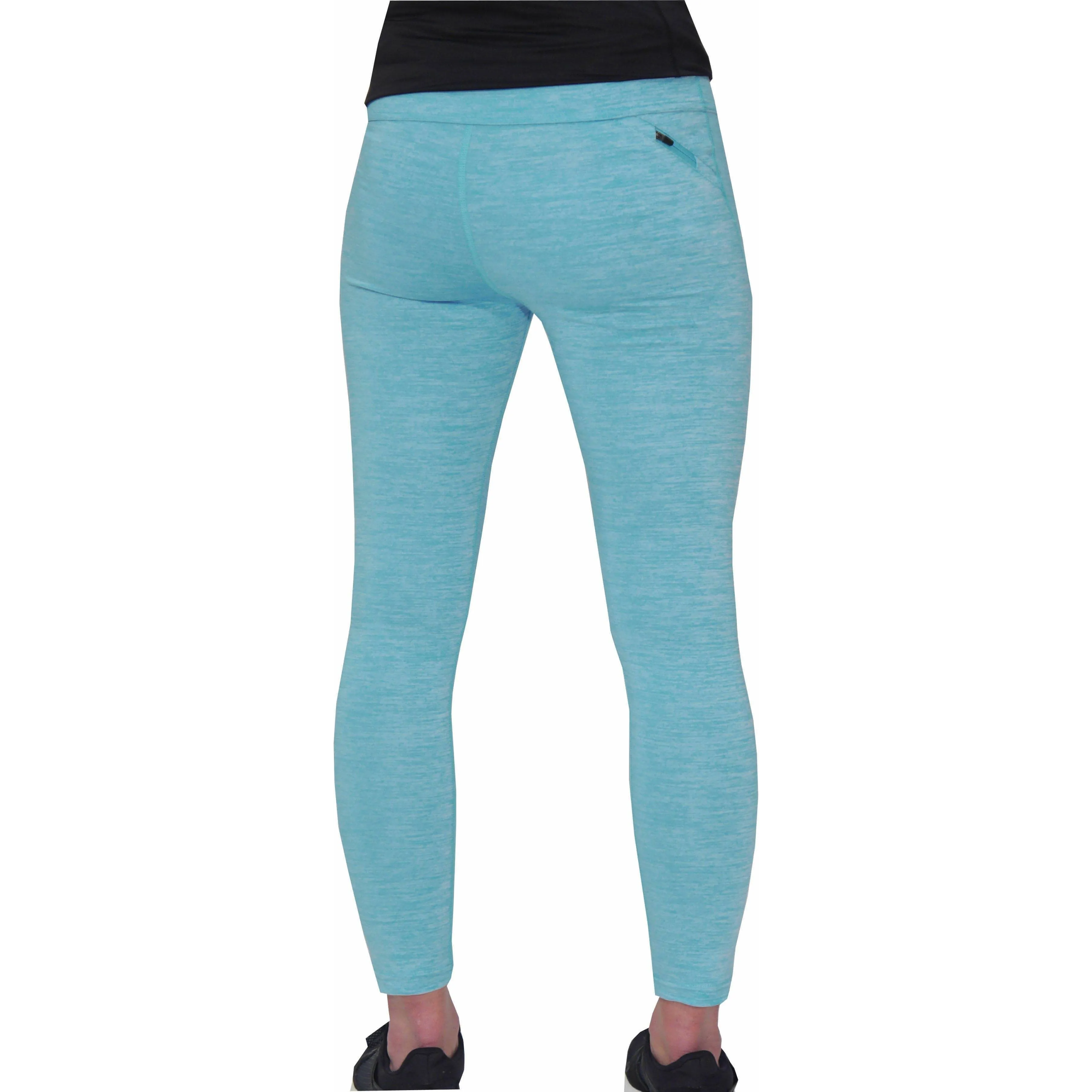 Feel Fresh Mountain Hike Eco Shopper More Mile Heather Womens Long Running Tights - Blue