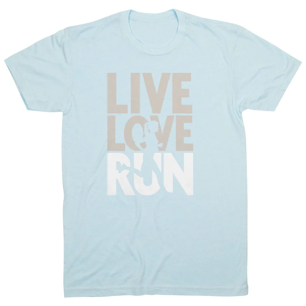Running Short Sleeve T-Shirt - Live Love Run Silhouette Animal print wildness