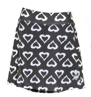Black and White Hearts Mini Athletic Skirt (girls size 6-10) Cozy Outfit Sleek Detail
