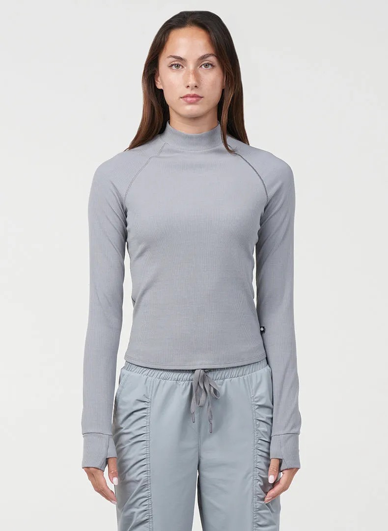 Mock Neck Long Sleeve Ergonomic Paneling Torsion Control System