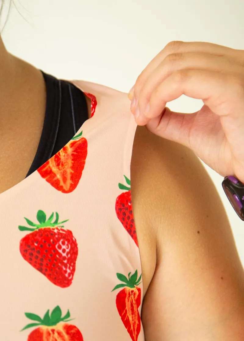 Return - on - investment - high Heat resistant Strawberry Szn PWR Crop Top