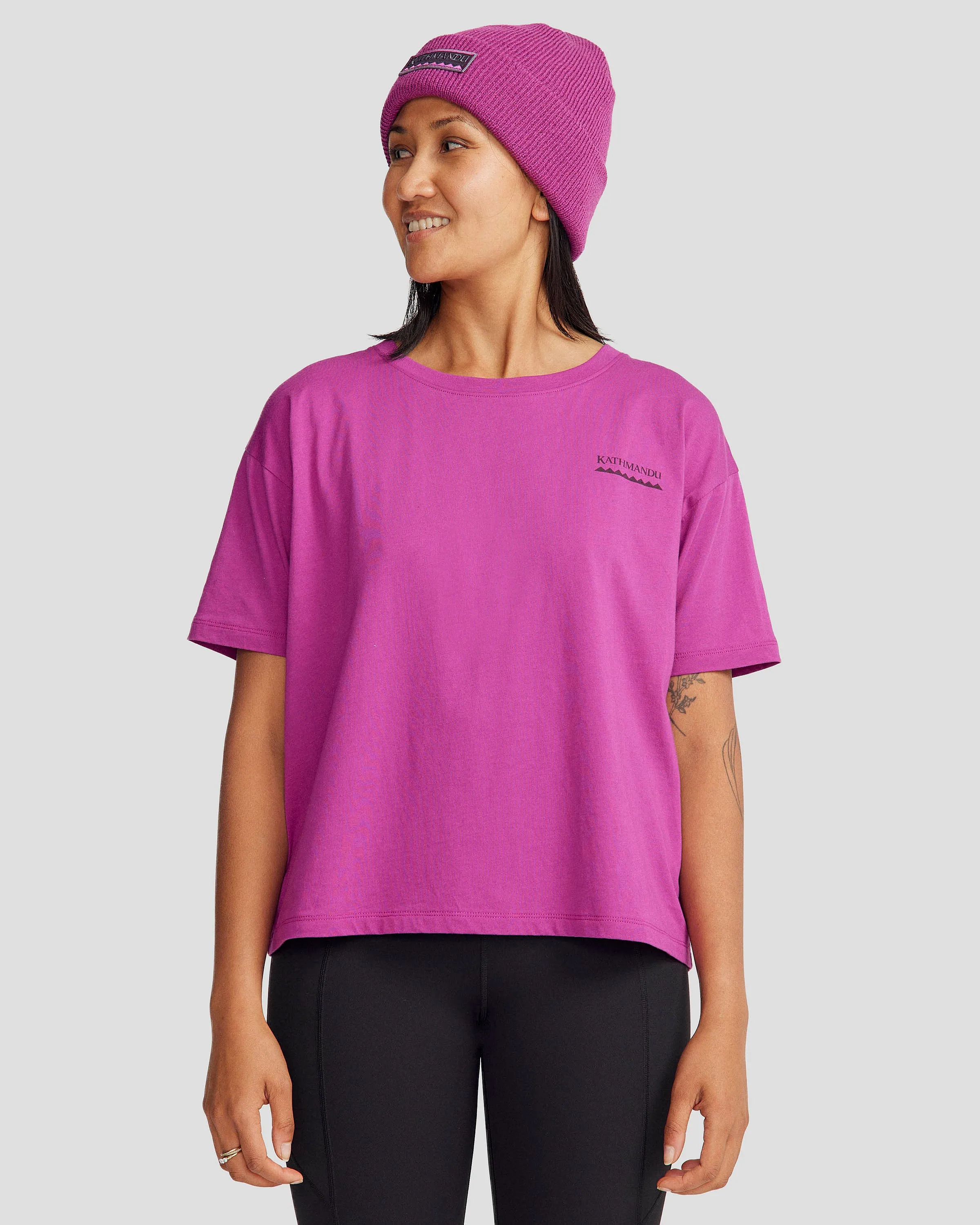 Women's Boxy Heritage Organic Cotton T-shirt - Raz Self Fabric Tape