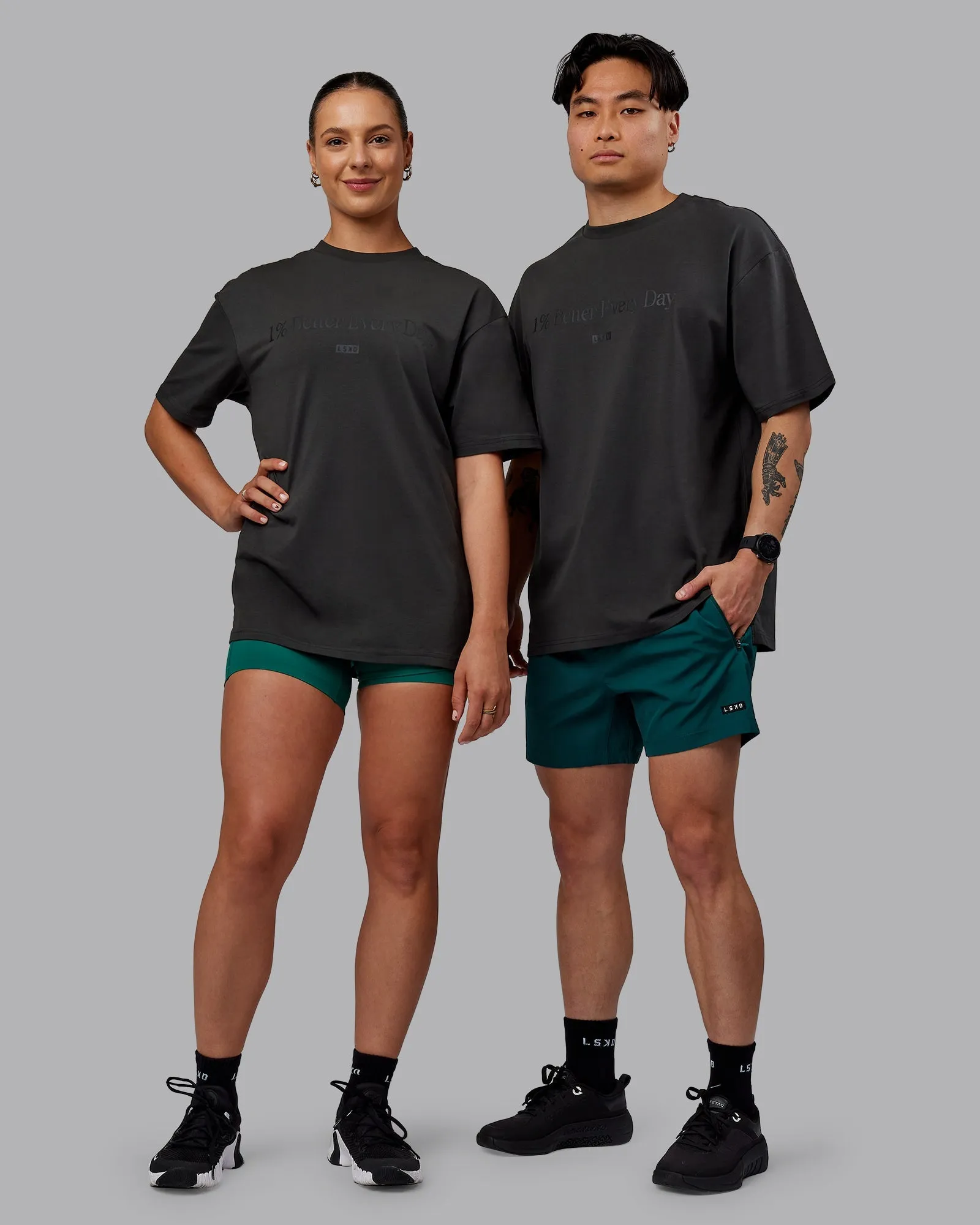 Unisex 1% Better FLXCotton Tee Oversize - Pirate Black-Black Active Fit SlimFit