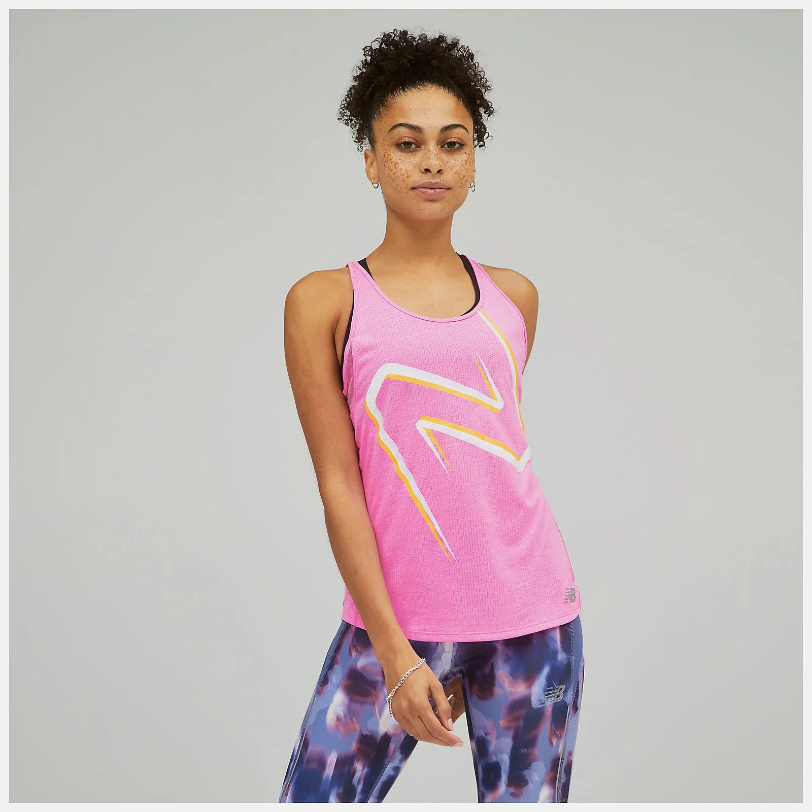 New Balance | Printed Impact Run Tank | Women's | Vibrant Pink Heather Modern Fit