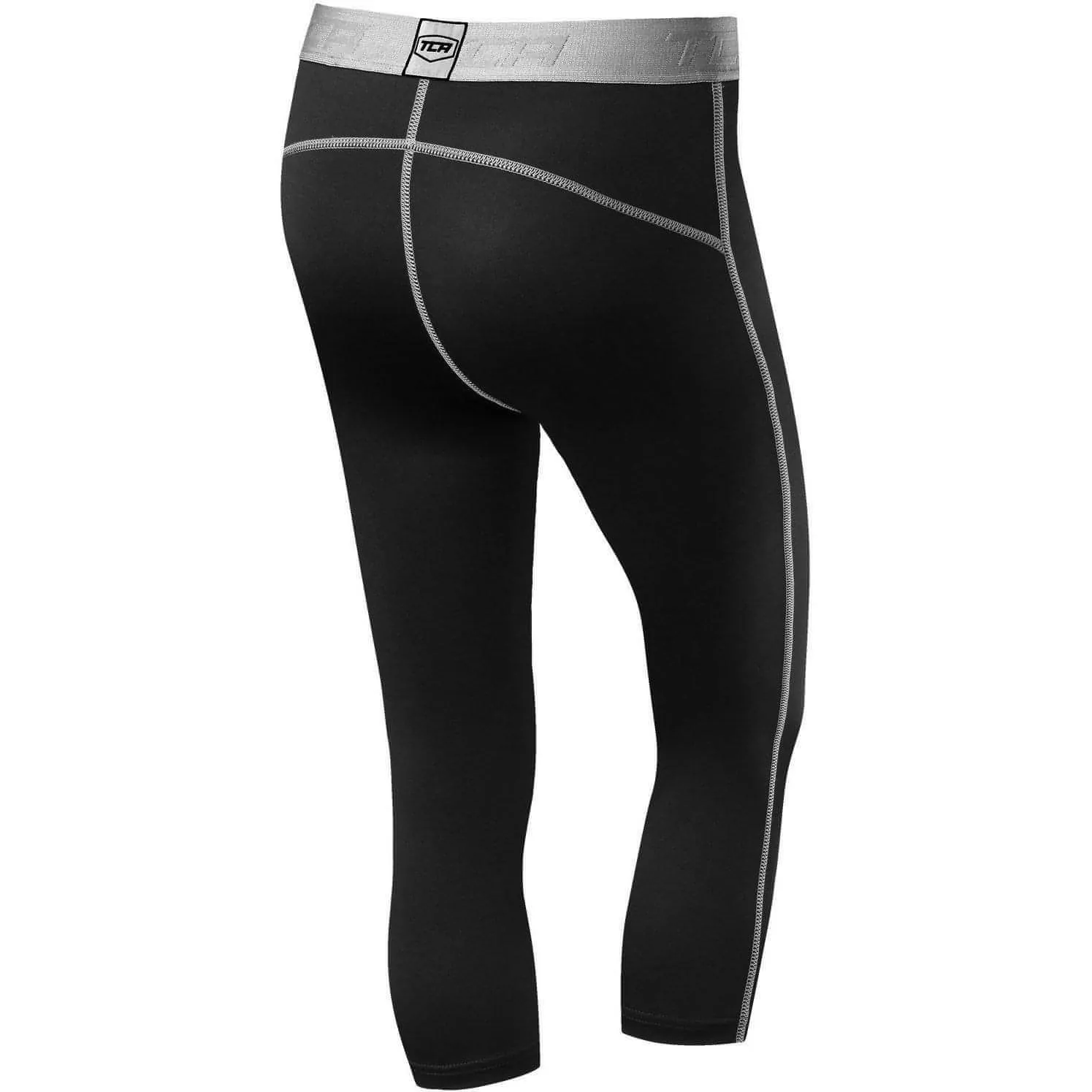 TCA Pro Performance Endurance Womens 3/4 Capri Running Tights - Black Summer Wear Fade Resistant Beach Walk High Waist