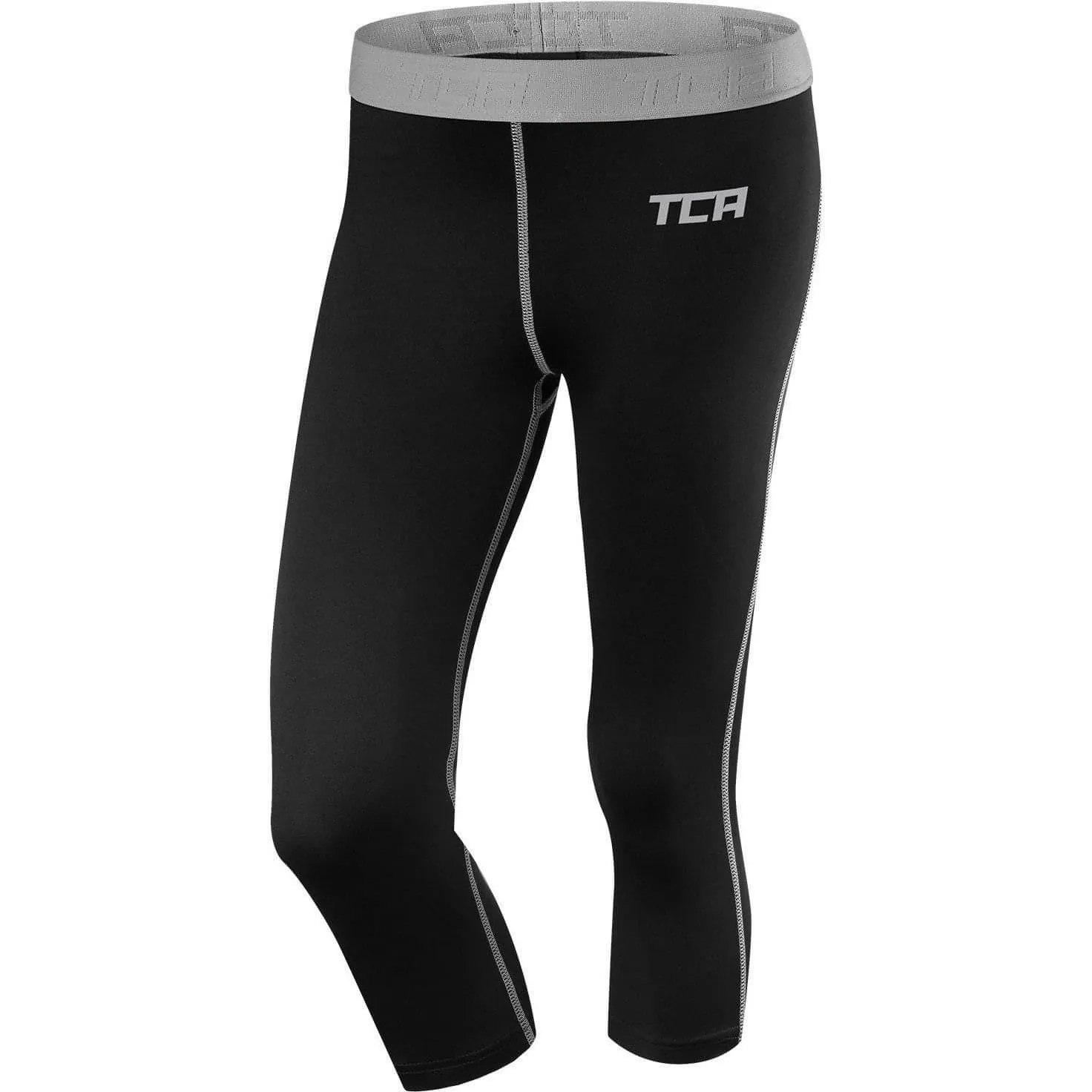 TCA Pro Performance Endurance Womens 3/4 Capri Running Tights - Black Fade Resistant Weekend Trip Flexible Wear