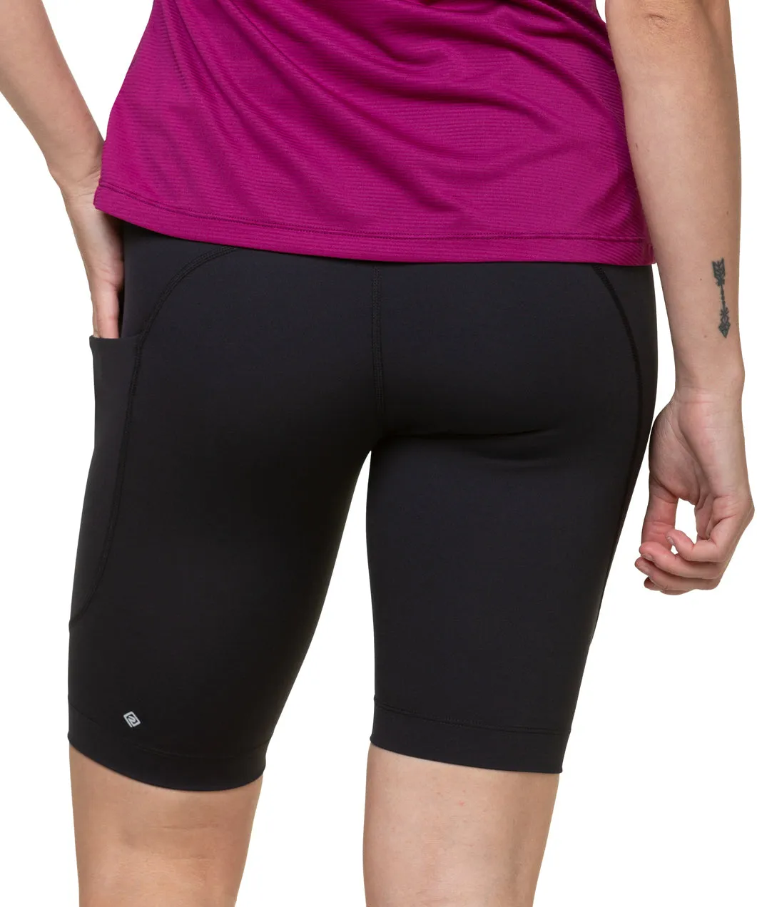Moisture Management Cool Tone Ronhill Tech Stretch Womens Short Running Tights - Black
