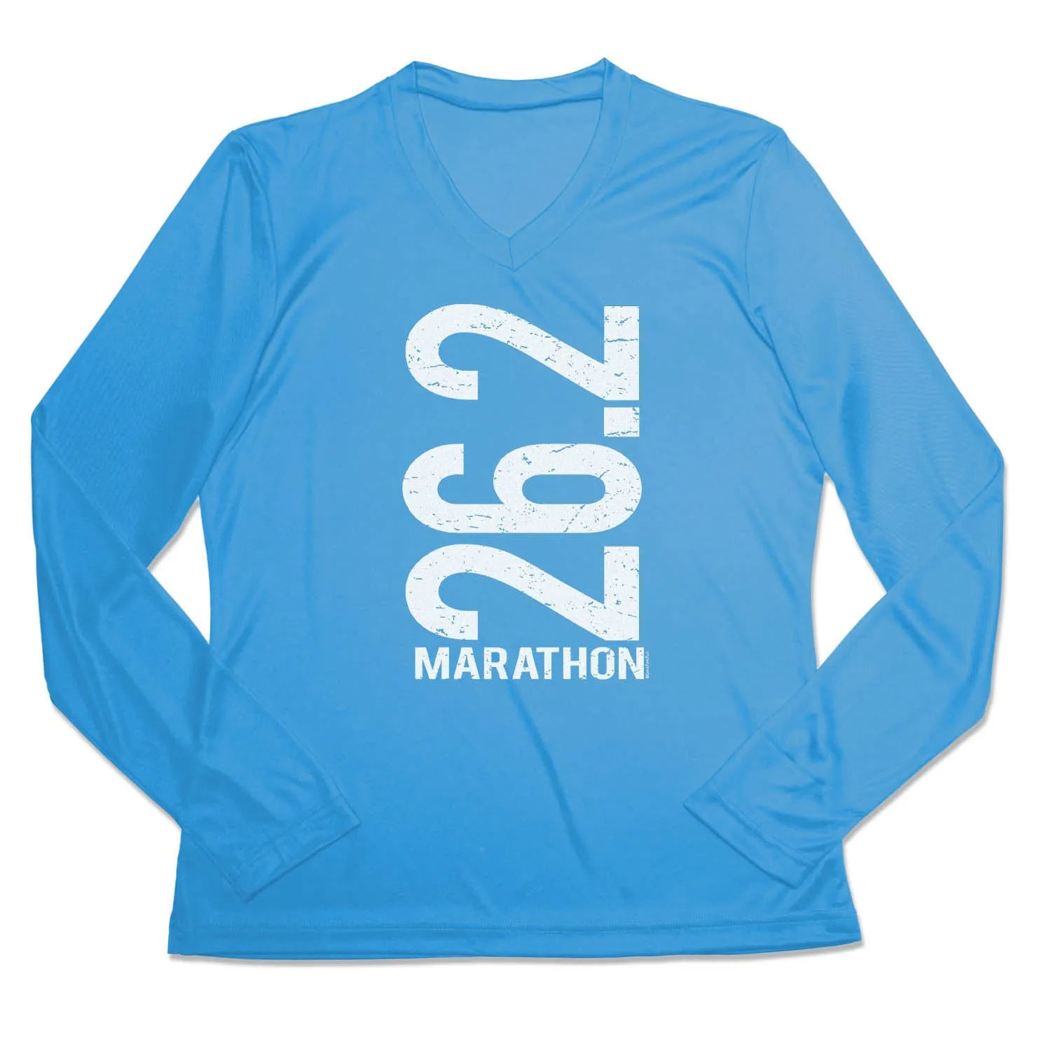 Women's Long Sleeve Tech Tee - 26.2 Marathon Vertical graduation
