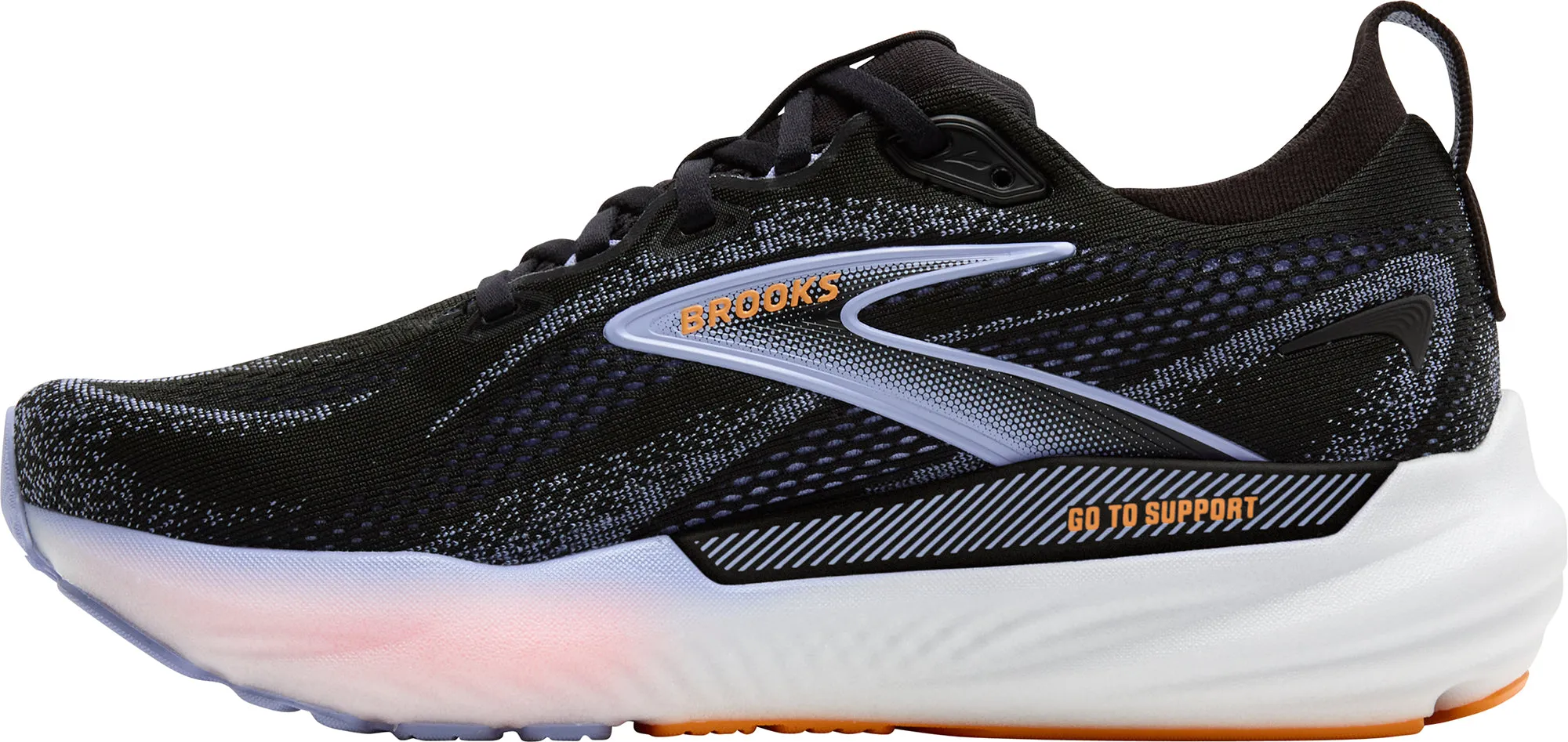 air - cushion shoes running in marathons shoes Brooks Glycerin GTS 22 Womens Running Shoes - Black