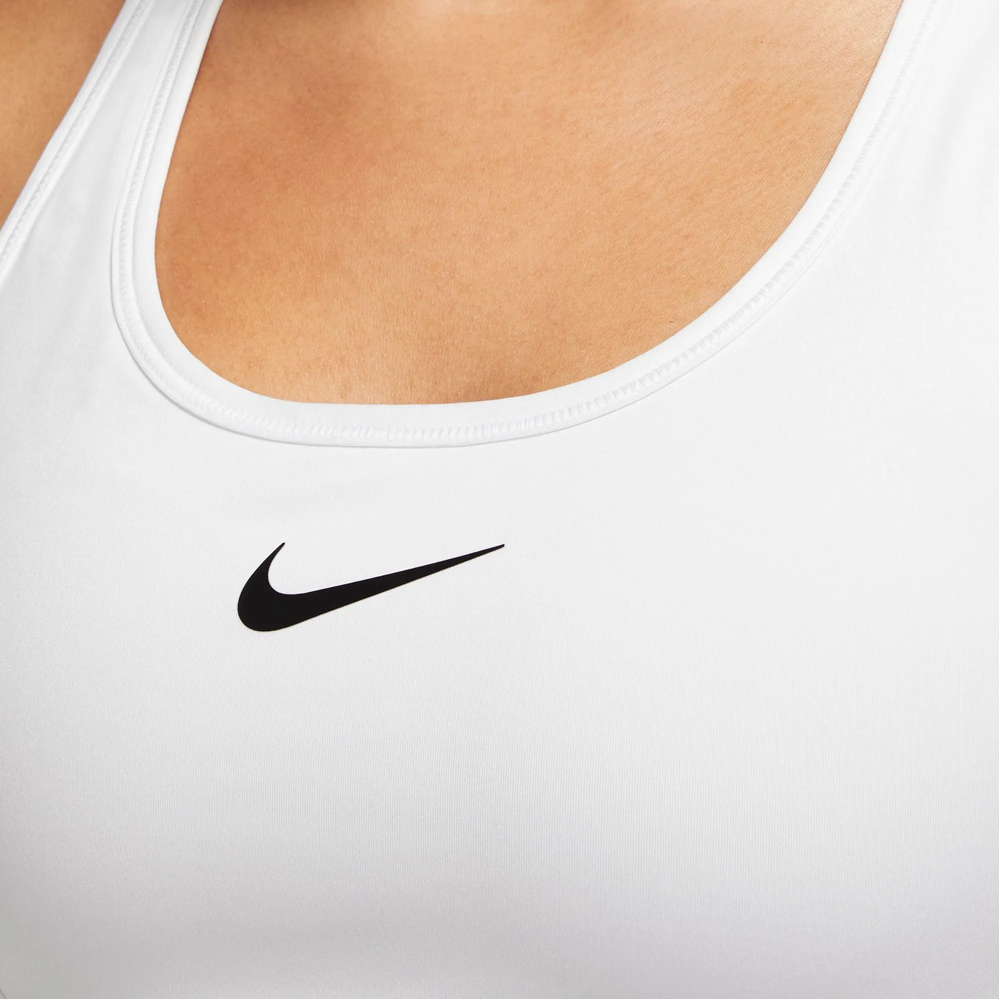Snag Free Fabric Nike Women's Swoosh Medium Support Bra White / Stone Mauve / Black