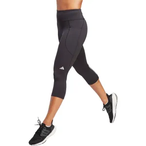 Flatlock Seams Lightweight adidas DailyRun Womens 3/4 Capri Running Tights - Black