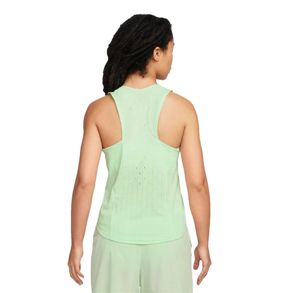 x Achilles Heel Women's 'One More Mile' AeroSwift ADV Running Vest Vapour Green / Black Urban Fresh Commander - directed