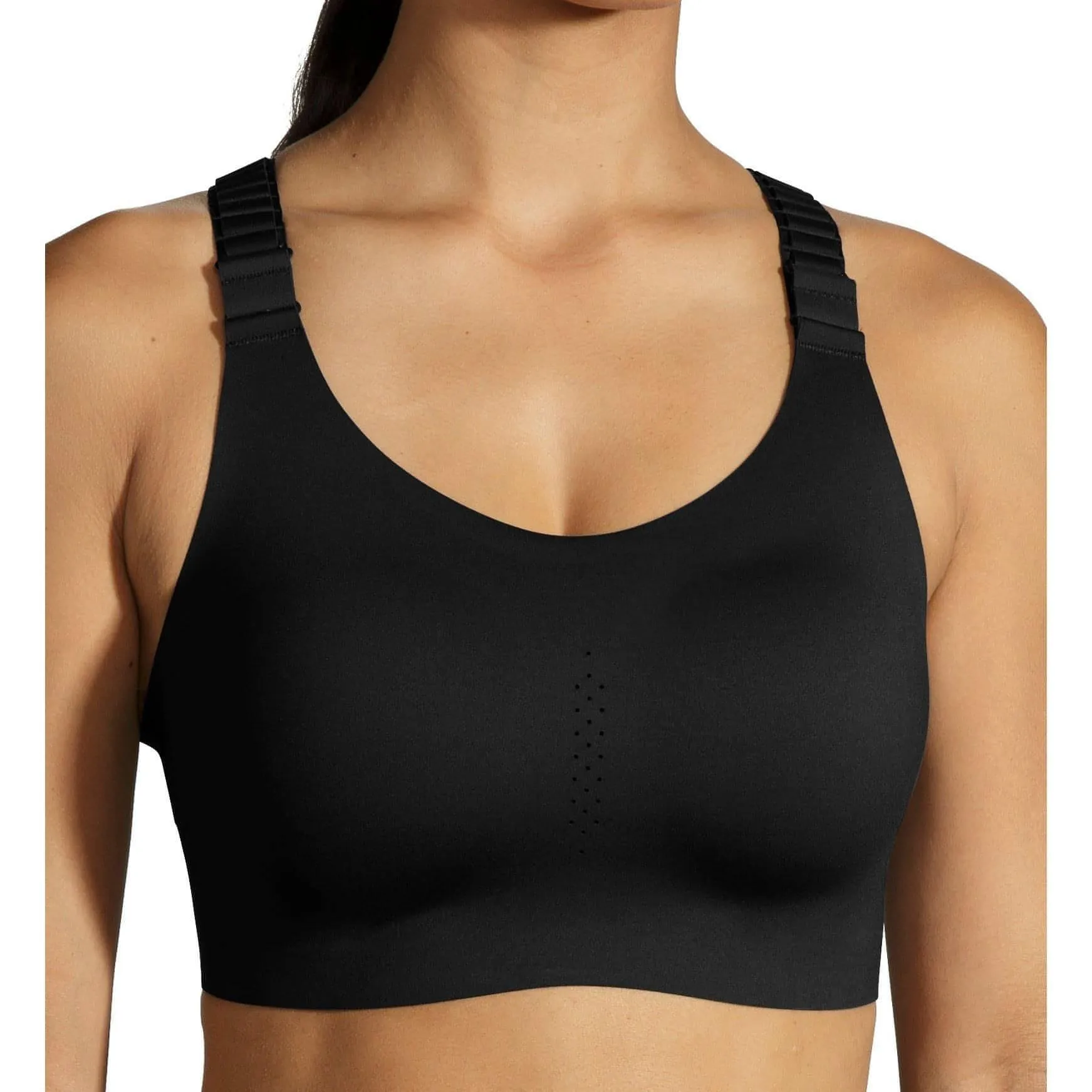Blended materials Non Irritating Seams Brooks Dare Racerback Run 2.0 Womens Running Sports Bra - Black