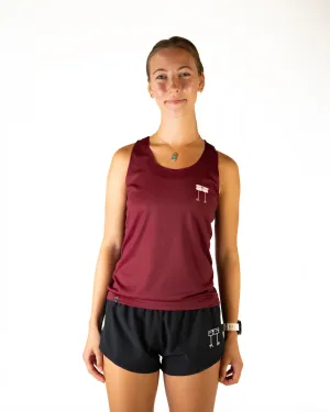 cyclists Anti Chafe Lining Women's Maroon Performance Singlet Self-esteem