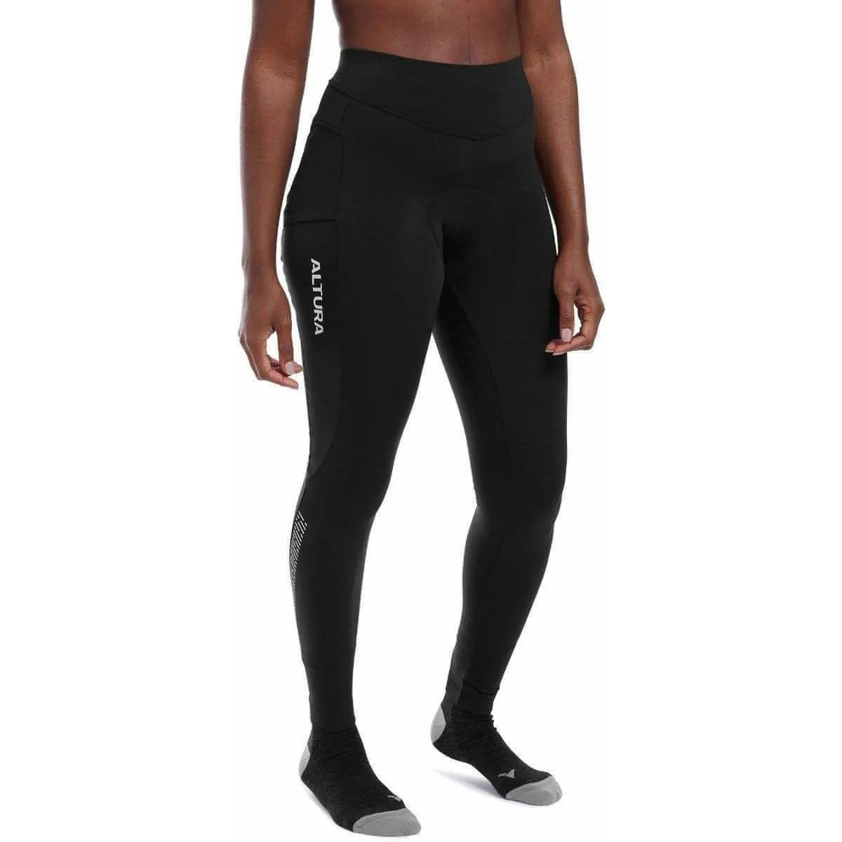 Altura Progel Plus Thermal Womens Long Cycling Tights - Black Breathable Mesh Panels Yoga Class Active Lifestyle