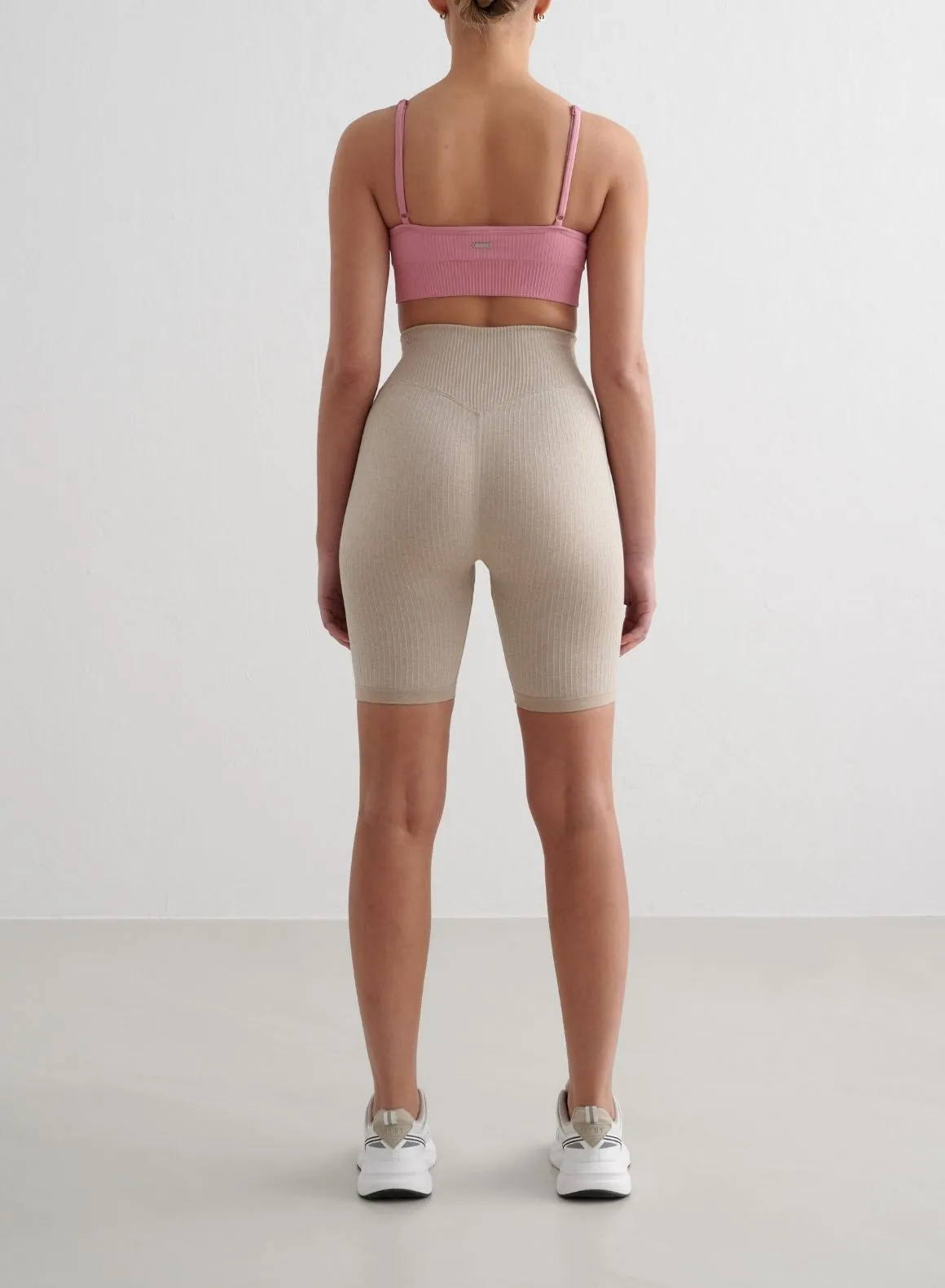 Desert Rose Ribbed Seamless Deep Cut Bra Comfortable Hold