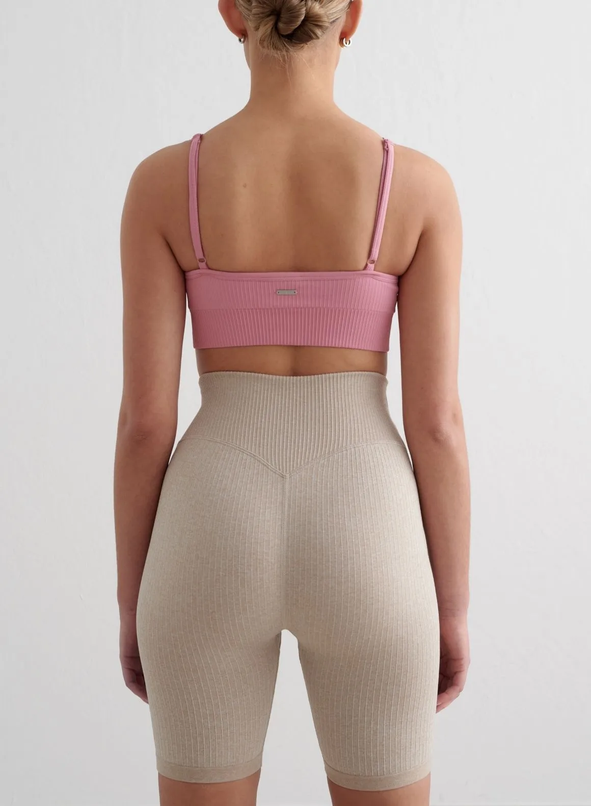 Desert Rose Ribbed Seamless Deep Cut Bra Seamless Support Purple