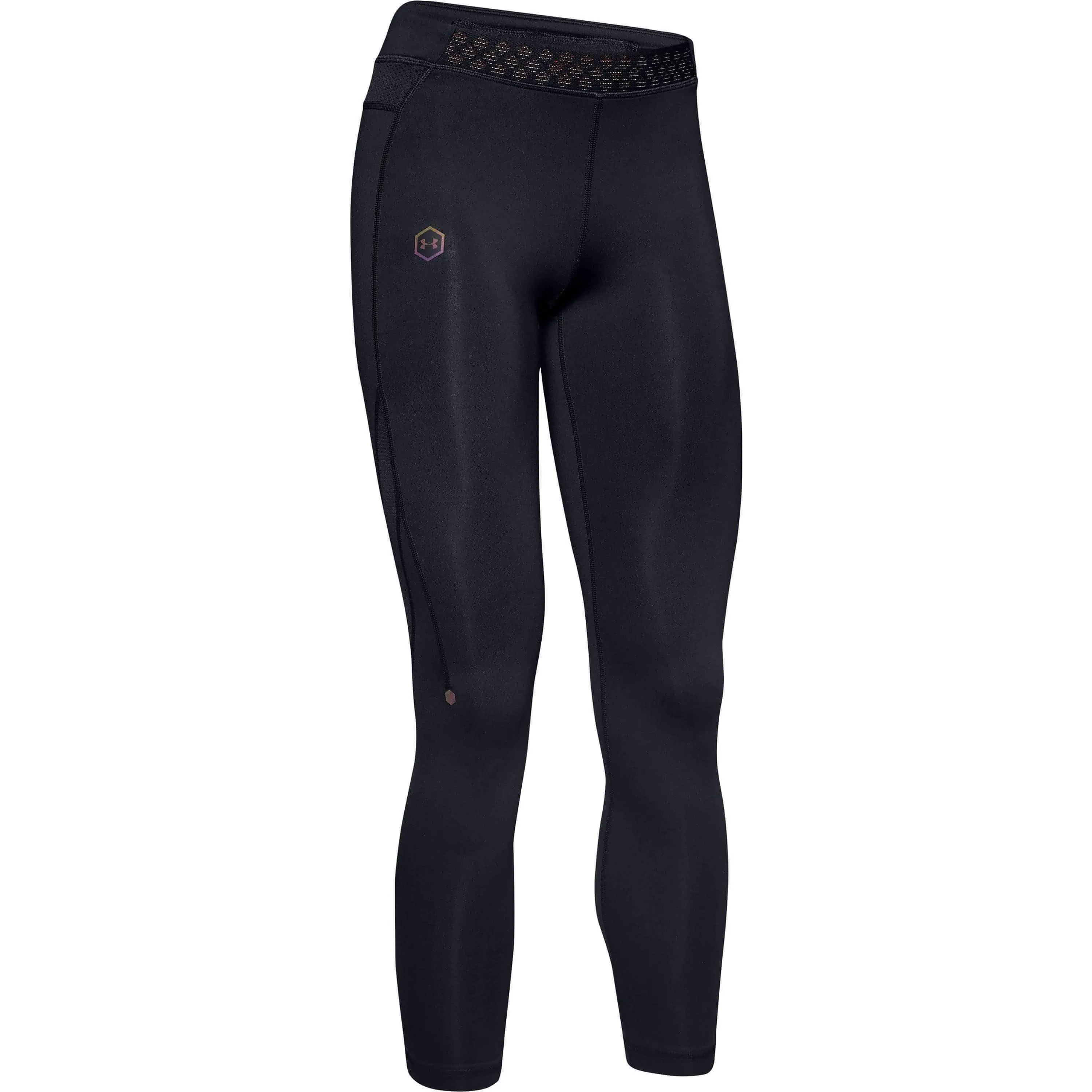 Minimal Design Flattering Fit Design Under Armour HeatGear Rush Run Womens Long Running Tights - Black