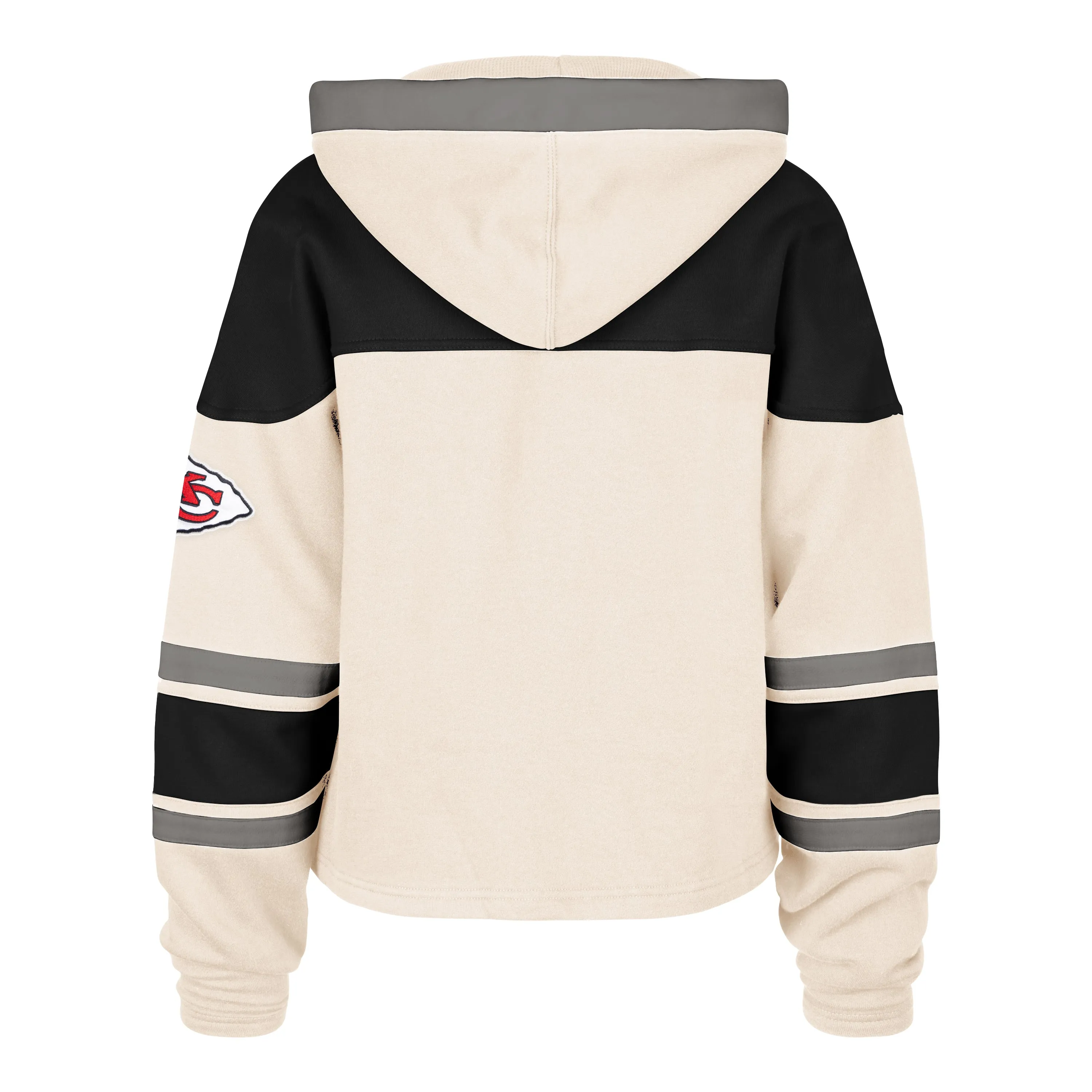 KANSAS CITY CHIEFS CHOP BLOCK CROPPED '47 SUPERIOR LACER HOOD WOMENS ZeroRestrictionMobility Romance Fit