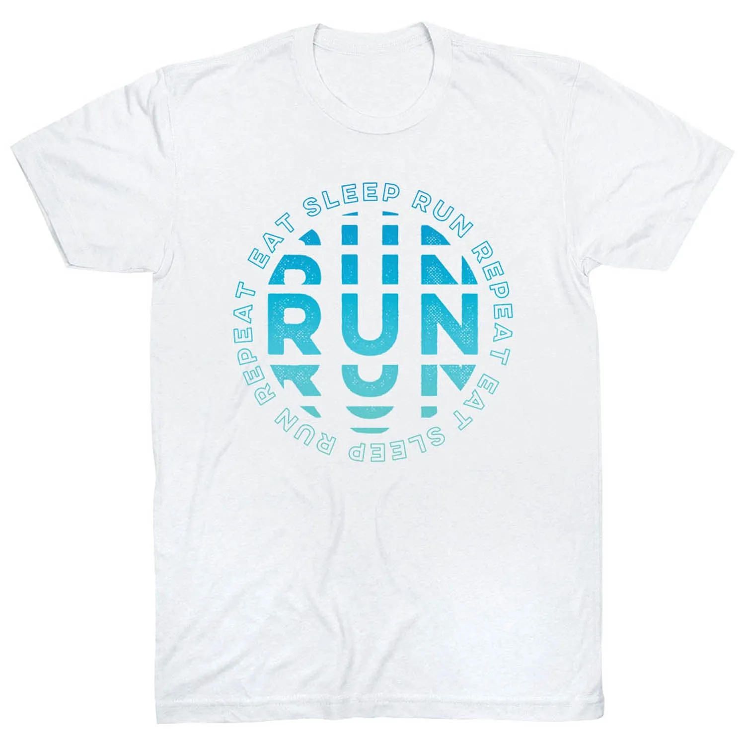 Flattering Cut Running Short Sleeve T-Shirt - Eat Sleep Run Repeat