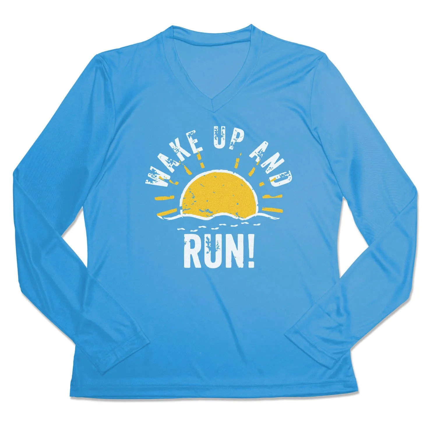 Women's Long Sleeve Tech Tee - Wake Up And Run Casual Comfort Design Active Style Trend