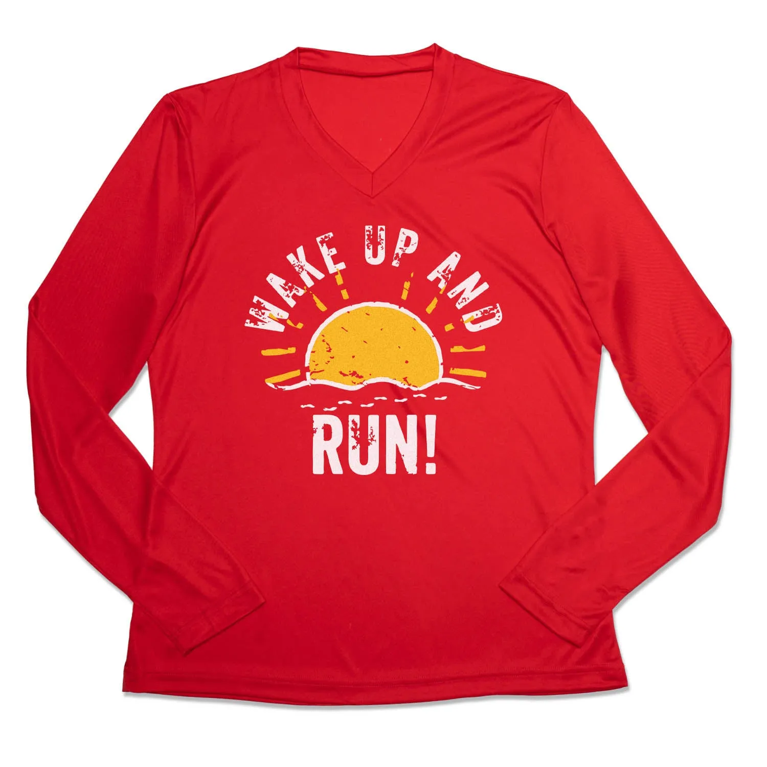 Women's Long Sleeve Tech Tee - Wake Up And Run Versatile Design Loose fitting comfort