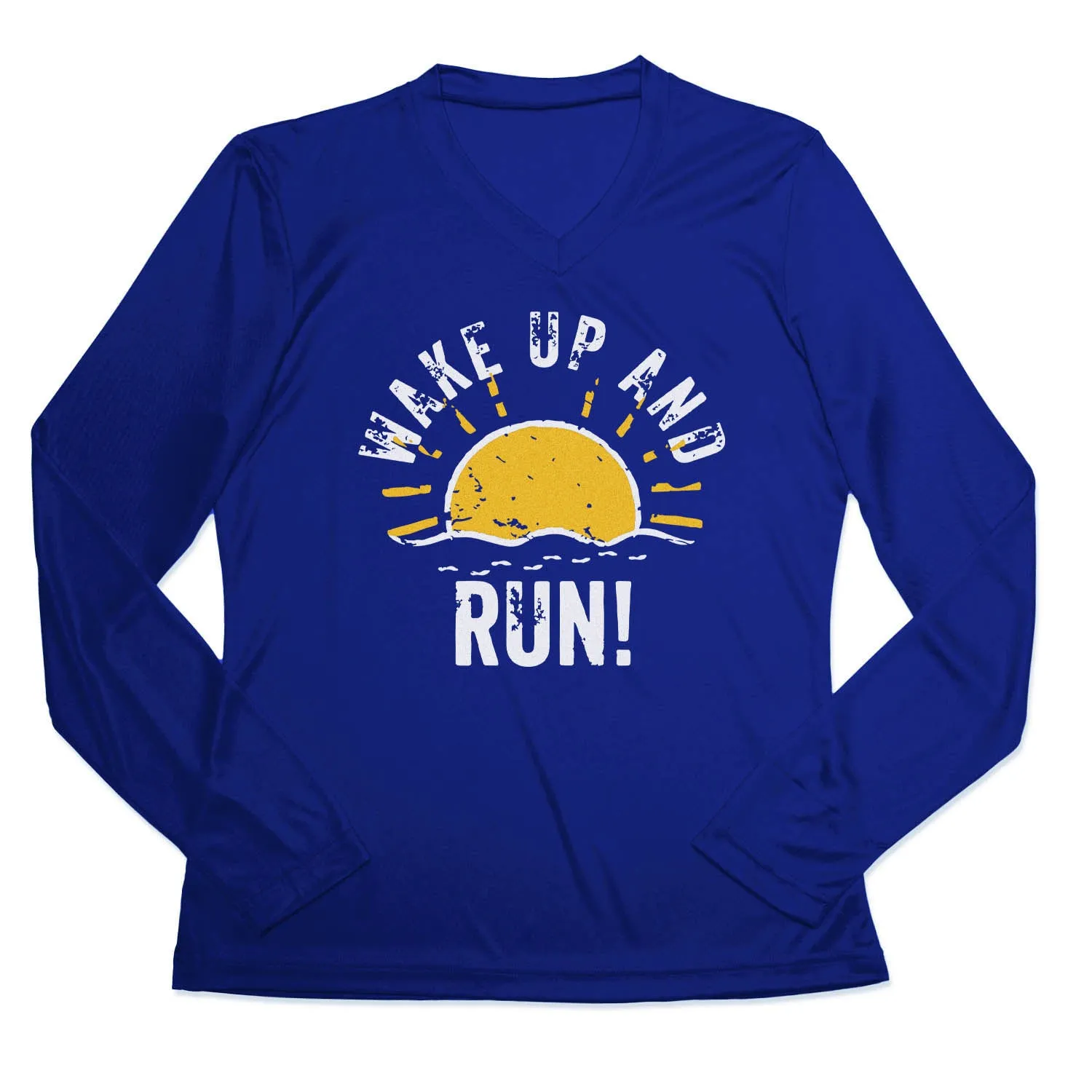 Women's Long Sleeve Tech Tee - Wake Up And Run Casual Active Wear
