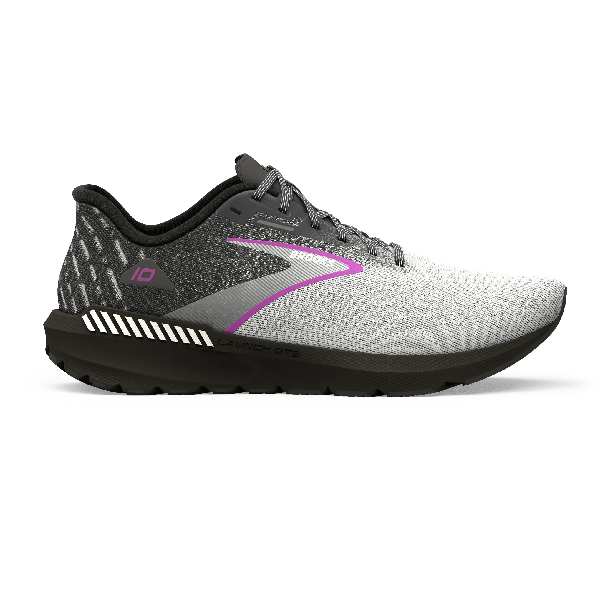 running shoes for 10K races lace - up - design shoes Brooks | Launch GTS 10 | Women's | Black/White/Violet
