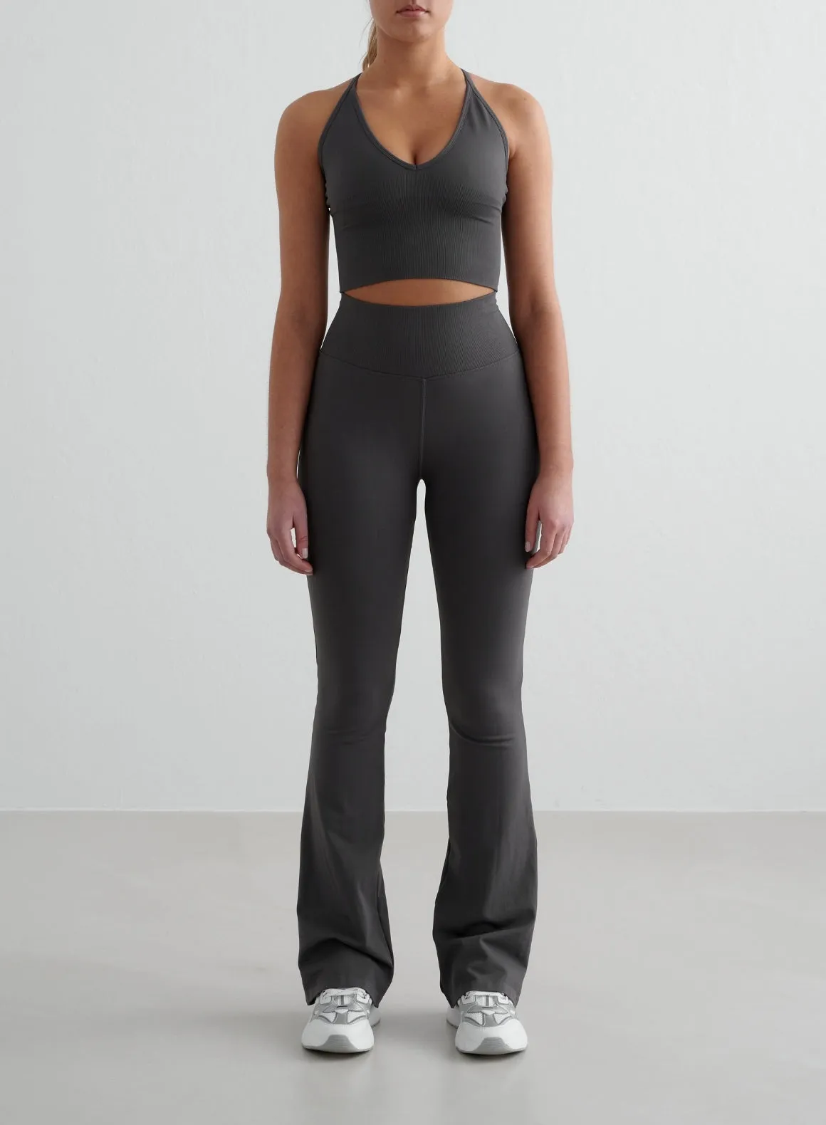 Shadow Grey Shape Seamless Cross Back Bralette anti aircraft