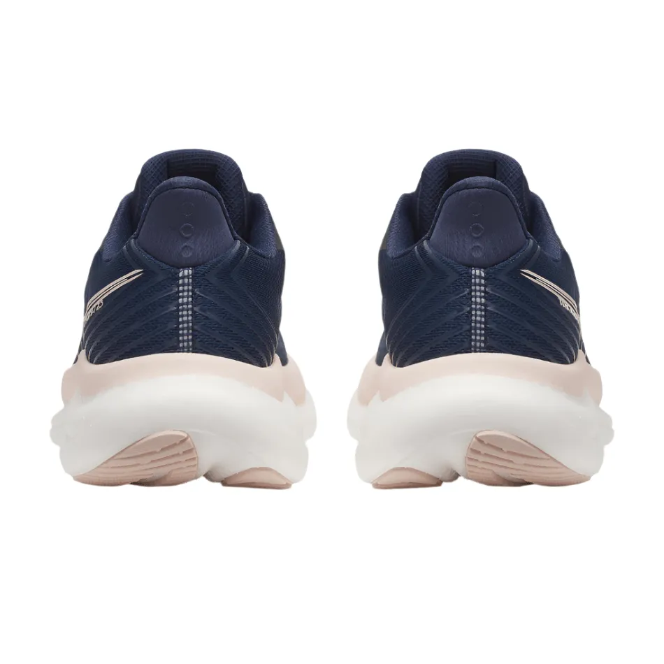 Saucony Women's Triumph 23 Running Shoes in Navy/Cameo AW25 Lace Lock Mechanism Adaptive Harness