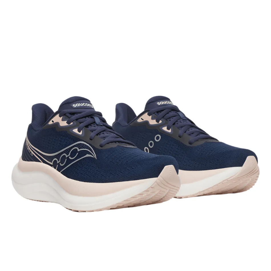 Saucony Women's Triumph 23 Running Shoes in Navy/Cameo AW25 low-top shoes