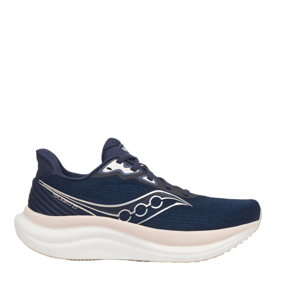 Saucony Women's Triumph 23 Running Shoes in Navy/Cameo AW25 Racing - shoes