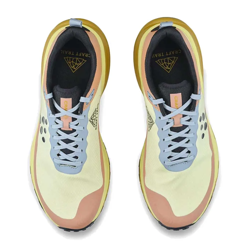 Laser Cut Ventilation Women's Pure Trail X Running Shoe - Creme/Cliff - Regular (B)